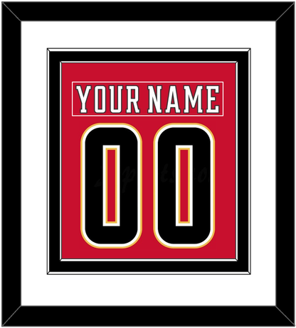 Calgary Nameplate & Number (Back) Combined - Home Red (2017-2020) - Signature Tier 2