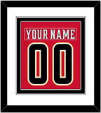 Calgary Nameplate & Number (Back) Combined - Home Red (2017-2020) - Double Mat 2