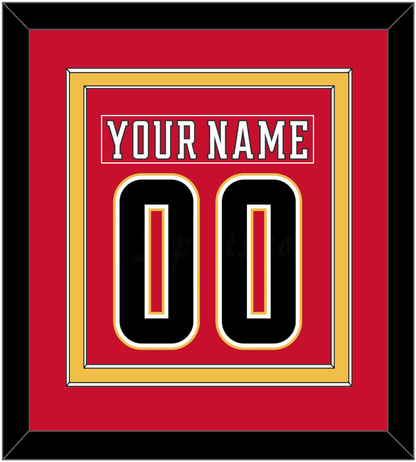 Calgary Nameplate & Number (Back) Combined - Home Red (2017-2020) - Signature Tier 3
