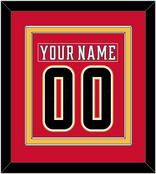 Calgary Nameplate & Number (Back) Combined - Home Red (2017-2020) - Signature Tier 3