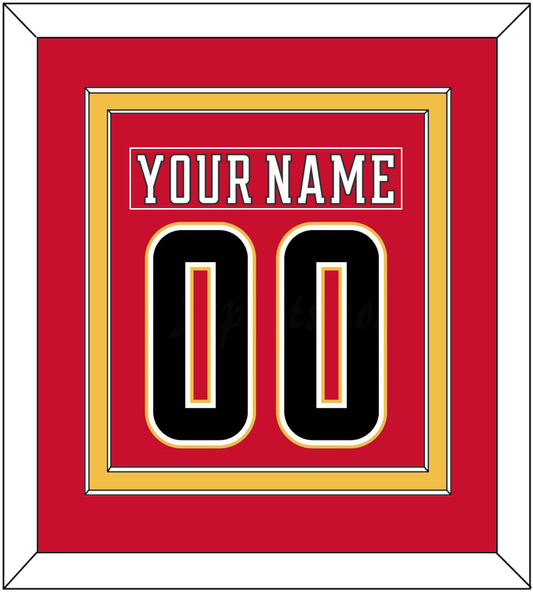 Calgary Nameplate & Number (Back) Combined - Home Red (2017-2020) - Signature Tier 3