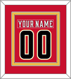 Calgary Nameplate & Number (Back) Combined - Home Red (2017-2020) - Double Mat 3