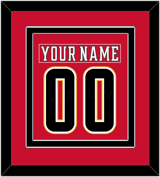 Calgary Nameplate & Number (Back) Combined - Home Red (2017-2020) - Signature Tier 4