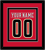 Calgary Nameplate & Number (Back) Combined - Home Red (2017-2020) - Double Mat 4