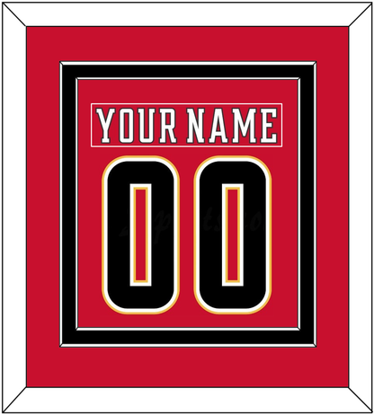 Calgary Nameplate & Number (Back) Combined - Home Red (2017-2020) - Signature Tier 4