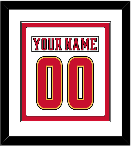 Calgary Nameplate & Number (Back) Combined - Road White (2017-2020) - Signature Tier 1