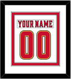 Calgary Nameplate & Number (Back) Combined - Road White (2017-2020) - Double Mat 1