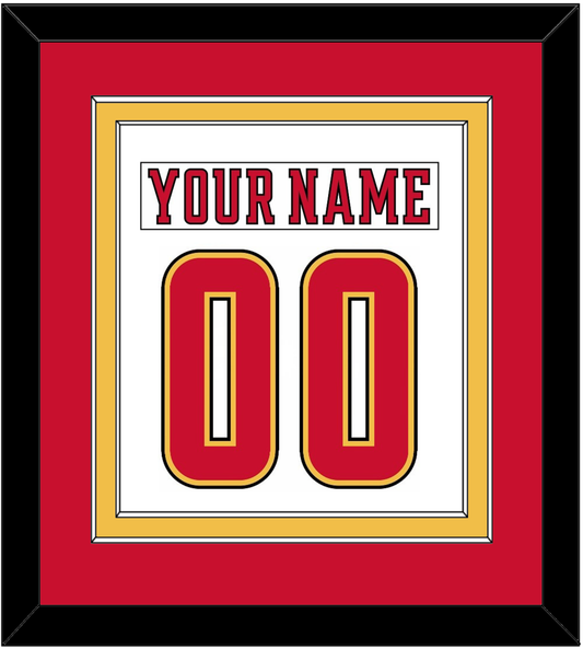 Calgary Nameplate & Number (Back) Combined - Road White (2017-2020) - Signature Tier 2