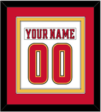 Calgary Nameplate & Number (Back) Combined - Road White (2017-2020) - Double Mat 2
