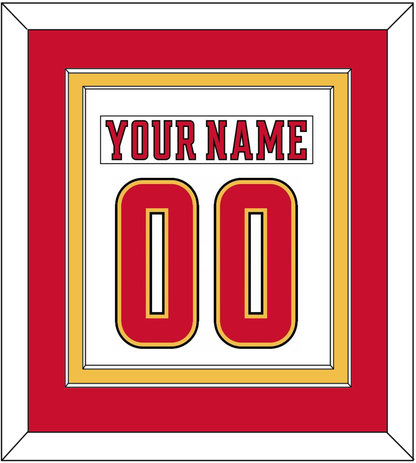 Calgary Nameplate & Number (Back) Combined - Road White (2017-2020) - Signature Tier 2