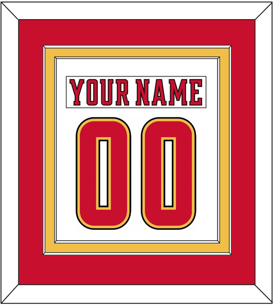 Calgary Nameplate & Number (Back) Combined - Road White (2017-2020) - Signature Tier 2