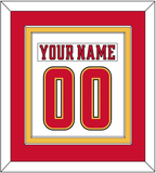 Calgary Nameplate & Number (Back) Combined - Road White (2017-2020) - Double Mat 2