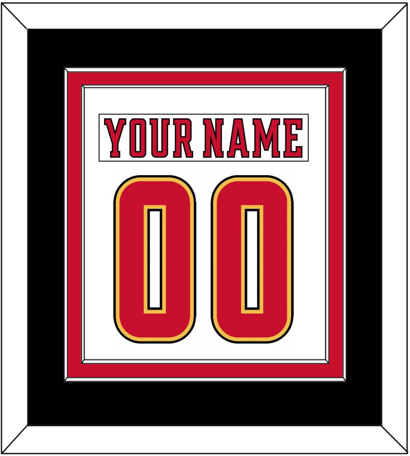 Calgary Nameplate & Number (Back) Combined - Road White (2017-2020) - Signature Tier 3