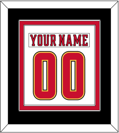 Calgary Nameplate & Number (Back) Combined - Road White (2017-2020) - Signature Tier 3