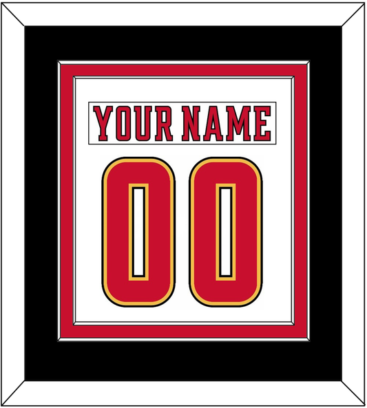 Calgary Nameplate & Number (Back) Combined - Road White (2017-2020) - Signature Tier 3