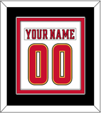 Calgary Nameplate & Number (Back) Combined - Road White (2017-2020) - Double Mat 3