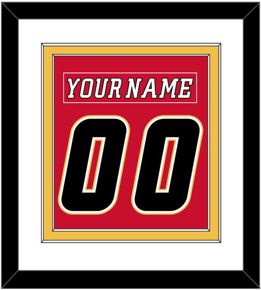 Calgary Nameplate & Number (Back) Combined - Home Red (2007-2017) - Signature Tier 1