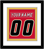 Calgary Nameplate & Number (Back) Combined - Home Red (2007-2017) - Double Mat 1
