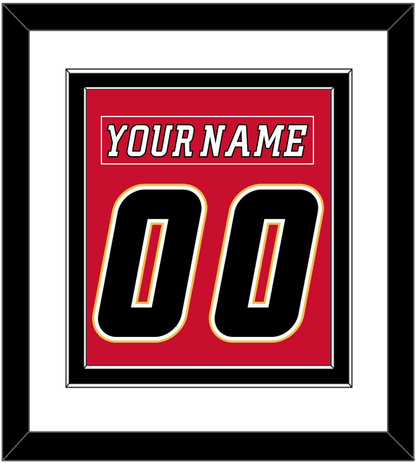 Calgary Nameplate & Number (Back) Combined - Home Red (2007-2017) - Signature Tier 2
