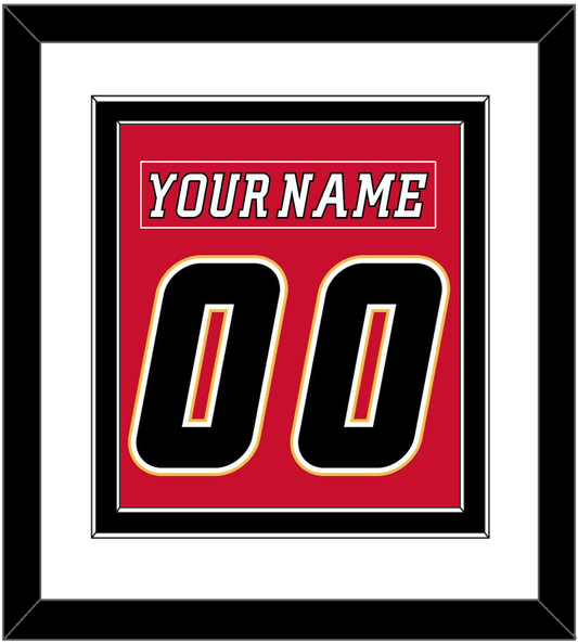Calgary Nameplate & Number (Back) Combined - Home Red (2007-2017) - Signature Tier 2