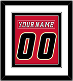 Calgary Nameplate & Number (Back) Combined - Home Red (2007-2017) - Double Mat 2
