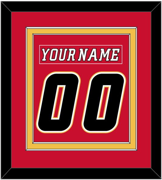 Calgary Nameplate & Number (Back) Combined - Home Red (2007-2017) - Signature Tier 3