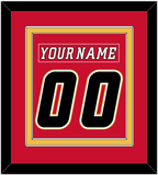 Calgary Nameplate & Number (Back) Combined - Home Red (2007-2017) - Double Mat 3