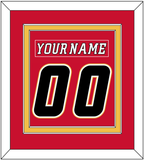 Calgary Nameplate & Number (Back) Combined - Home Red (2007-2017) - Double Mat 3