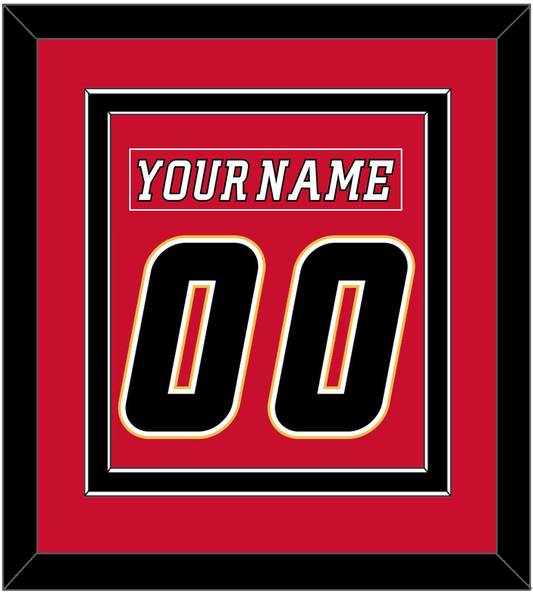 Calgary Nameplate & Number (Back) Combined - Home Red (2007-2017) - Signature Tier 4