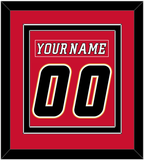 Calgary Nameplate & Number (Back) Combined - Home Red (2007-2017) - Double Mat 4
