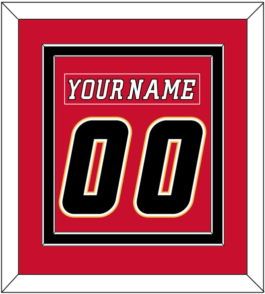 Calgary Nameplate & Number (Back) Combined - Home Red (2007-2017) - Signature Tier 4