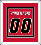 Calgary Nameplate & Number (Back) Combined - Home Red (2007-2017) - Double Mat 4
