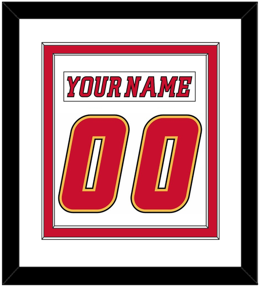 Calgary Nameplate & Number (Back) Combined - Road White (2007-2017) - Signature Tier 1