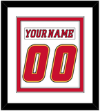 Calgary Nameplate & Number (Back) Combined - Road White (2007-2017) - Double Mat 1