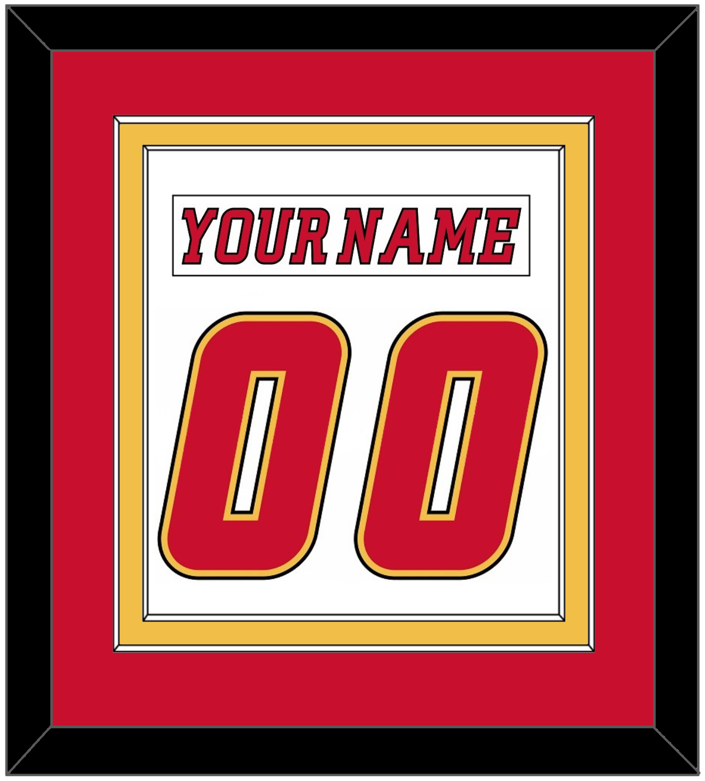 Calgary Nameplate & Number (Back) Combined - Road White (2007-2017) - Signature Tier 2