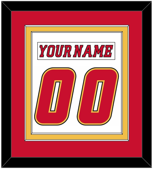 Calgary Nameplate & Number (Back) Combined - Road White (2007-2017) - Signature Tier 2