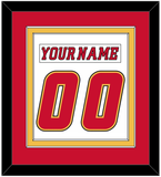 Calgary Nameplate & Number (Back) Combined - Road White (2007-2017) - Double Mat 2