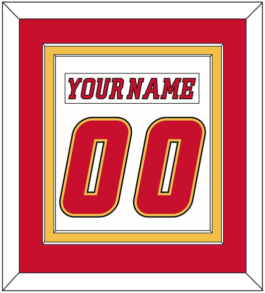 Calgary Nameplate & Number (Back) Combined - Road White (2007-2017) - Signature Tier 2