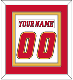 Calgary Nameplate & Number (Back) Combined - Road White (2007-2017) - Double Mat 2