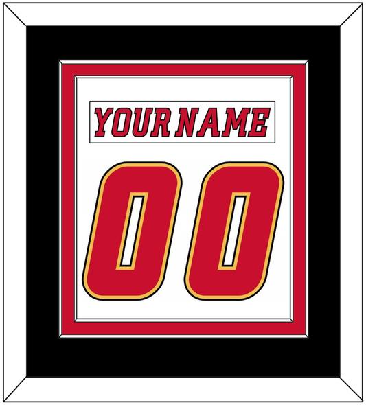 Calgary Nameplate & Number (Back) Combined - Road White (2007-2017) - Signature Tier 3