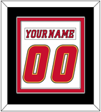 Calgary Nameplate & Number (Back) Combined - Road White (2007-2017) - Double Mat 3