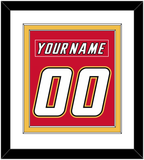 Calgary Nameplate & Number (Back) Combined - Road Red (1995-2000) - Double Mat 1
