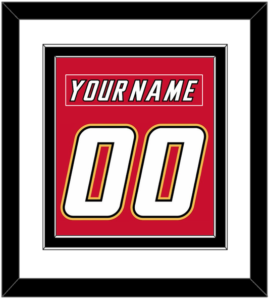 Calgary Nameplate & Number (Back) Combined - Road Red (1995-2000) - Signature Tier 2