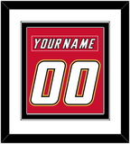 Calgary Nameplate & Number (Back) Combined - Road Red (1995-2000) - Double Mat 2
