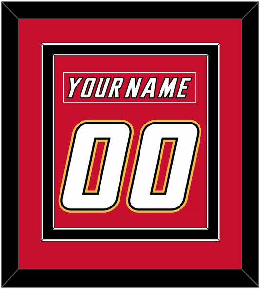 Calgary Nameplate & Number (Back) Combined - Road Red (1995-2000) - Signature Tier 4