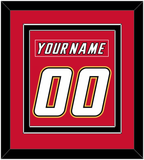 Calgary Nameplate & Number (Back) Combined - Road Red (1995-2000) - Double Mat 4