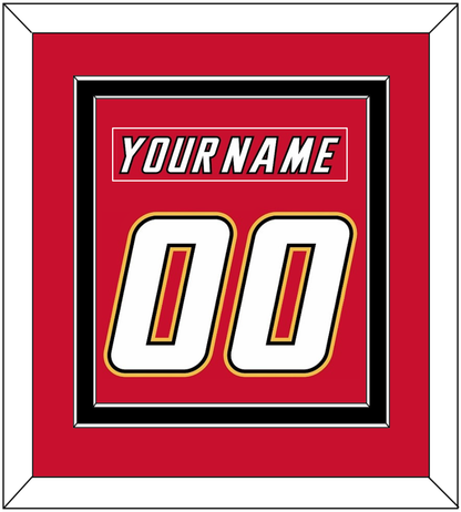 Calgary Nameplate & Number (Back) Combined - Road Red (1995-2000) - Signature Tier 4