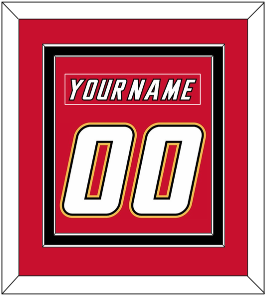 Calgary Nameplate & Number (Back) Combined - Road Red (1995-2000) - Signature Tier 4