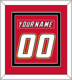 Calgary Nameplate & Number (Back) Combined - Road Red (1995-2000) - Double Mat 4