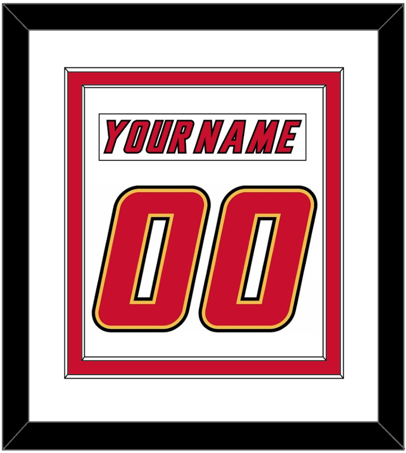 Calgary Nameplate & Number (Back) Combined - Home White (1995-2000) - Signature Tier 1